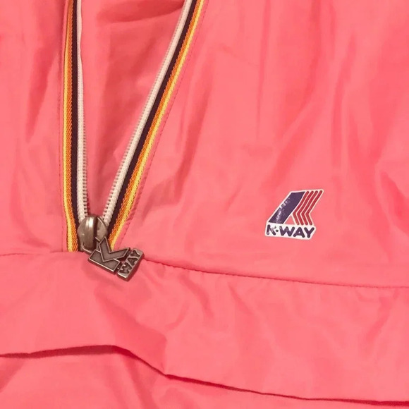 Vintage Kway Women Size 5 Jacket 1/4 Zip  Raincoat Packable Windbreaker - Picture 5 of 16